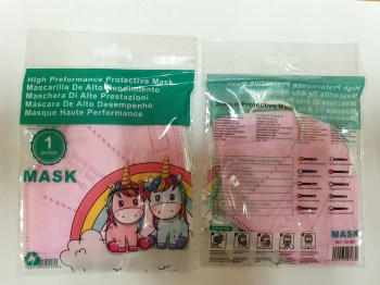 mascarilla infantil ffp2 unicornio color rosa empaquetado8